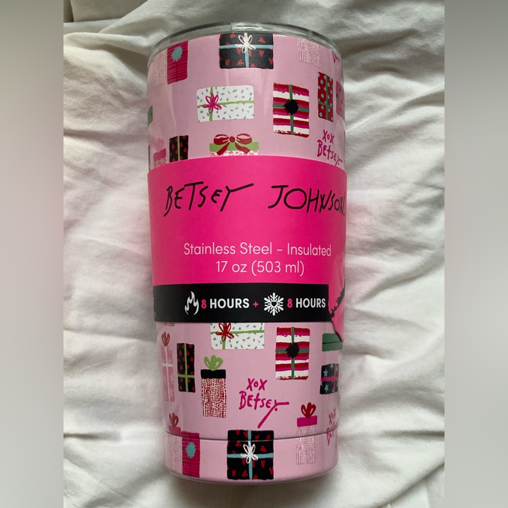 Betsey Johnson Stainless Steel Insulated Tumbler - Holiday Gift Boxes Pattern